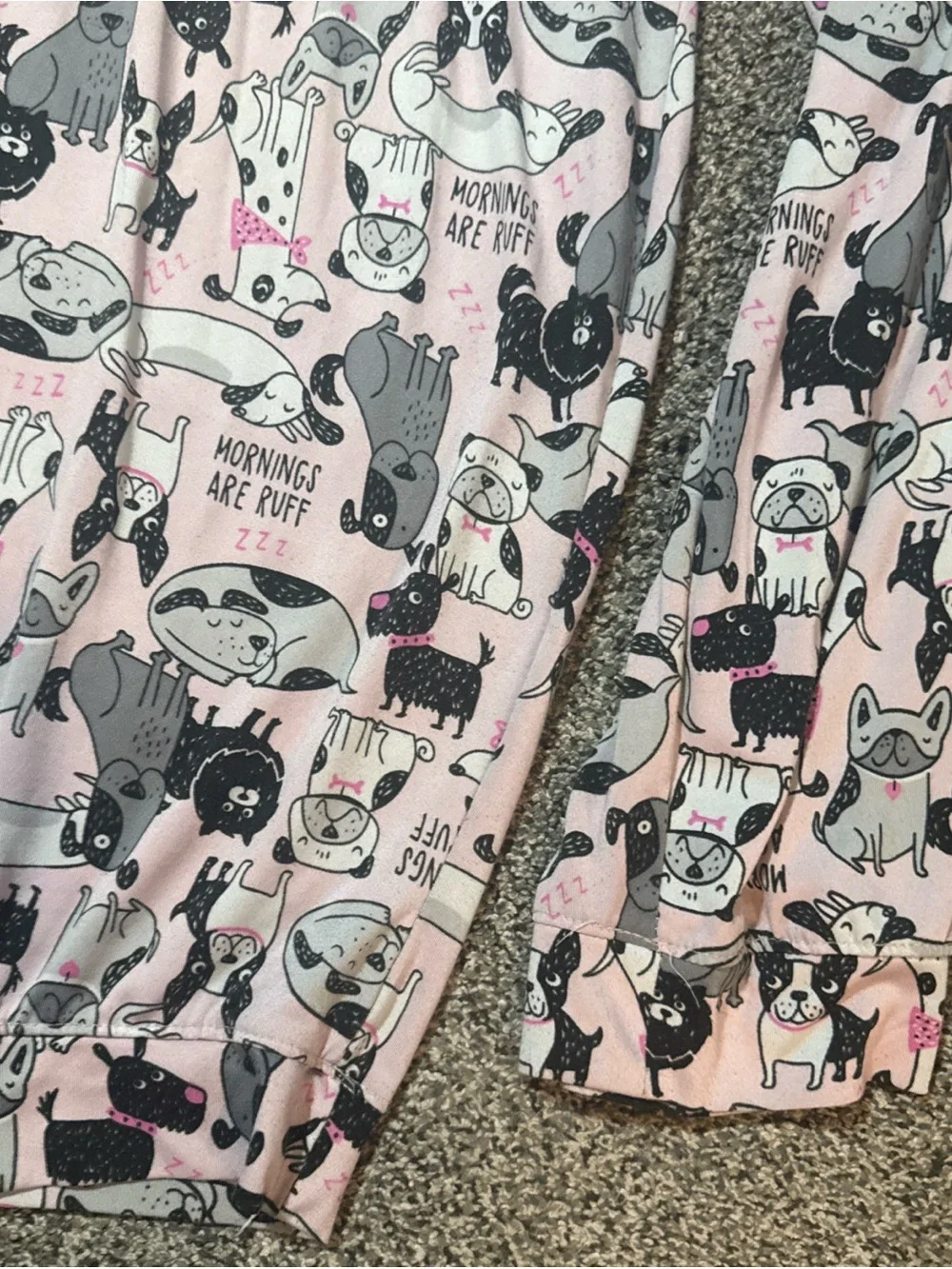 Secret Treasures Dog Print Mornings Are Ruff Longe Pajama Pants Pink XL (16-18)
